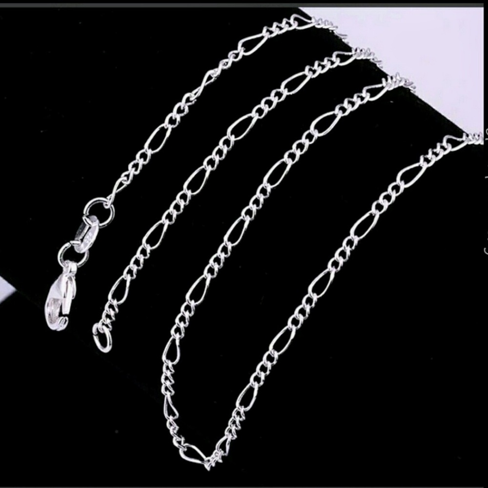 New 30" 925 Sterling Silver Figaro Chain necklace